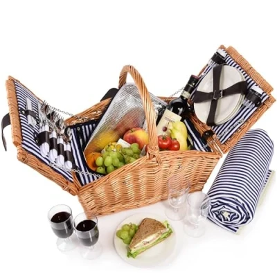 Abbildung von SÄNGER Picknickkorb Sylt (Set, 24 St., Picknickkorb), 4 Personen, Picknickdecke &amp; Geschirr