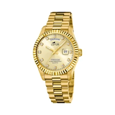 Abbildung von Lotus Herren Armbanduhr aus Edelstahl in der Farbe Gold 41,5mm, Wasserdichtigkeit: 10Bar, 18857/5