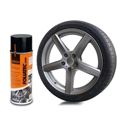 Abbildung von Foliatec Sprühfolie Auto Felgenfolie Sprüh Lack Spraydose Abziehbar, Gute Deckkraft, gunmetal grau metallic matt, 1x 400ml