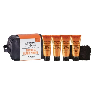 Abbildung von Scottish Fine Soaps Set Men&#039;s Grooming Thistle &amp; Black Pepper Travel Bag