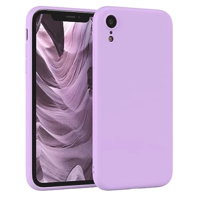 Abbildung von EAZY Case Silikonhülle für iPhone XR Hülle Silikon Lila weich stoßfeste Handyhülle Schutzhülle mit Kameraschutz Dünn Premium Schutz Cover TPU Phone Bumper in Violett