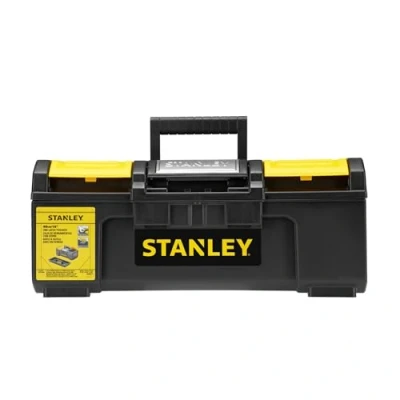 Abbildung von Stanley Werkzeugbox / Werkzeugkoffer Basic (16&quot;, 39x22x16cm, Koffer mit Schnellverschluss und Organizer, Box aus Kunststoff, praktischer organisierter Werkzeugkasten) 1 79 216
