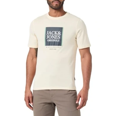 Abbildung von JACK&amp;JONES Herren JORLAFAYETTE Box Tee SS Crew Neck T Shirt, Buttercream, S