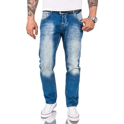 Abbildung von Rock Creek Straight Jeans Herren Stonewashed Hellblau RC 3119