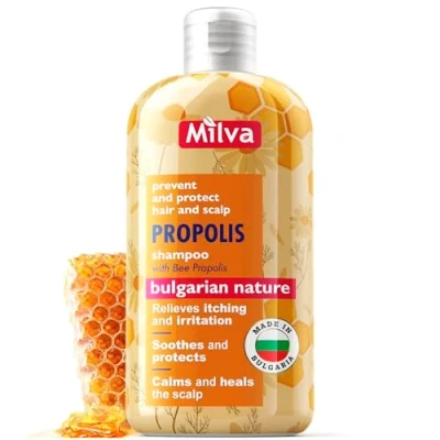 Abbildung von Milva Propolis Shampoo mit Honig I Bienenhonig Frauen Haarshampoo für starkes Haar, bei juckender &amp; gereizter Kopfhaut, stärkt regeneriert schützt Haare Honey Tiefenpflege 200 ml