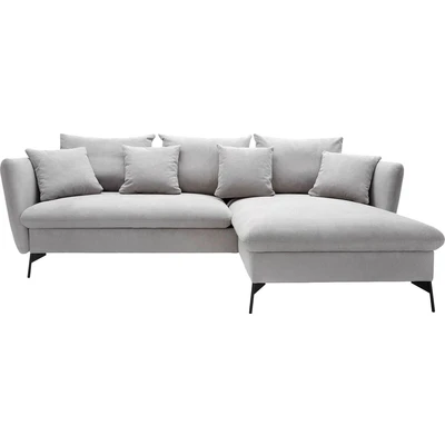 Abbildung von andas Ecksofa &quot;LIVORNO,258 cm, L Form,&quot;, Schlaffunktion u. Bettkasten (139/224cm), Samt, Struktur, Webstoff