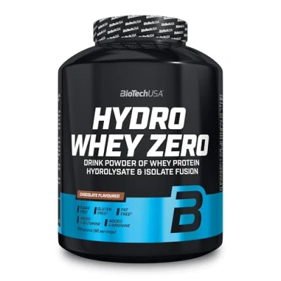 Abbildung von BioTechUSA Hydro Whey Zero glutenfrei, zuckerfrei, fettfrei 80% Proteingehalt schnell resorbierbar Molkenprotein Komplex, 1,816 kg, Schoko