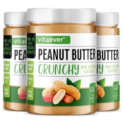 Abbildung von Erdnussbutter Crunchy 3 kg natürliche Peanut Butter ohne Zusätze High Protein Erdnussmus von Salz, Öl oder Palmfett Vegan