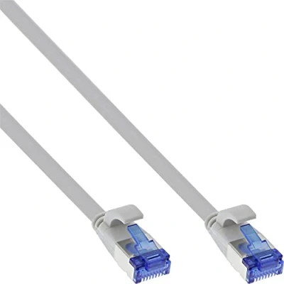Abbildung von InLine® Patchkabel flach, U/FTP, Cat.6A, TPE halogenfrei, grau, 5m