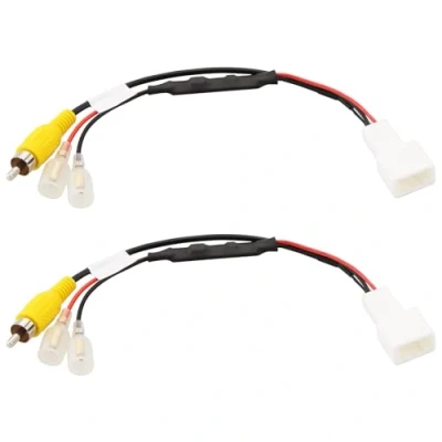 Abbildung von VGOL 2 Stück 4 Pin Auto Rückfahrkamera Retention Kabelbaum Stecker Hinten Adapter Ersatz Zubehör Kompatibel mit Toyota, 23cm