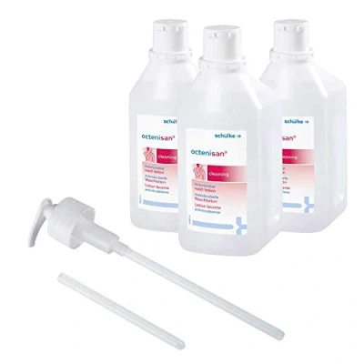 Abbildung von 3x 1000 ml Schülke Octenisan® Waschlotion Reinigungslotion Flüssigseife, mit Allantoin, Dosierpumpe