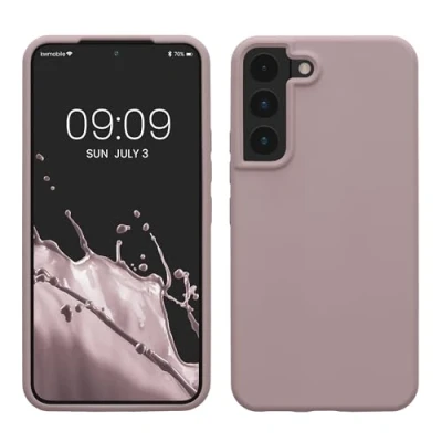 Abbildung von kwmobile Schutzhülle kompatibel mit Samsung S22 Hülle Silikon Case Handyhülle weiche Oberfläche kabelloses Laden Purple Cloud