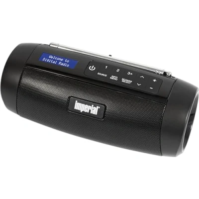 Abbildung von IMPERIAL DABMAN GO Tragbarer Bluetooth Lautsprecher mit Radio (DAB+/UKW, Akku, 8 Stunden Wiedergabe, IPX5 wasserdicht, 5 Watt) Schwarz
