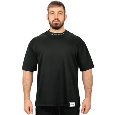 Abbildung von Reichstadt Trainingsshirt Sports Casual Kurzarm T shirt 23RS041 Black M mit Stitching am Kragen