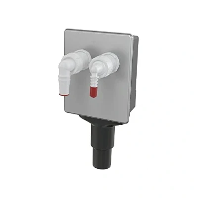 Abbildung von Alcaplast APS6 Geräte Siphon Unterputz Abwasseranschluss für Waschmaschine, Spülmaschine, Wärmepumpentrockner