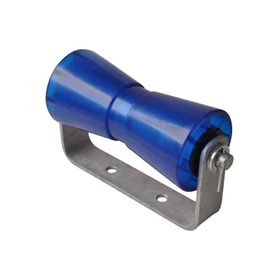 Abbildung von 194x90 mm Kielrolle blau komplett auf Träger Aanhangwagendirect Anhängershop