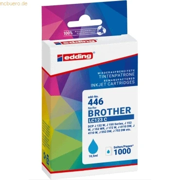 Abbildung von edding Druckerpatrone ersetzt Brother LC123 cyan