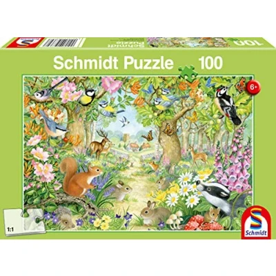 Abbildung von Schmidt Spiele Puzzle Tiere im Wald, 100 Puzzleteile