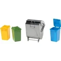 Abbildung von Bruder® Spielwelt Mülltonnen Set 23 cm 3 kleine, 1 große Tonne (02607), Made in Europe