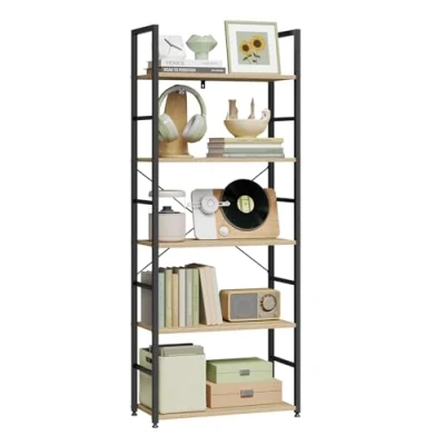 Abbildung von WOLTU Standregal Metallregal Bücherregal Lagerregal Leiterregal Badregal Küchenregal Eckregal Treppenregal Stufenregal Hochregal 5 Ablage RGB9308hei