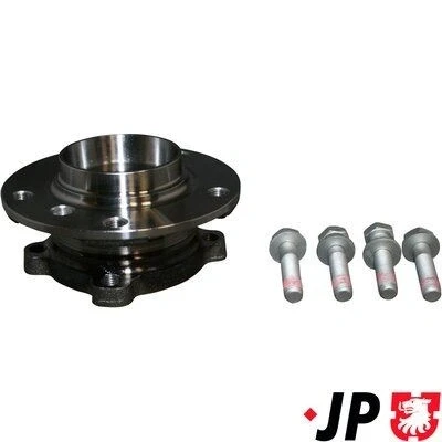 Abbildung von JP GROUP 1441400500 Radlagersatz Vorderachse links, rechts mit Radbefestigungsbolzen, Radlager BMW: 5 Touring, Limousine, 6 Coupe