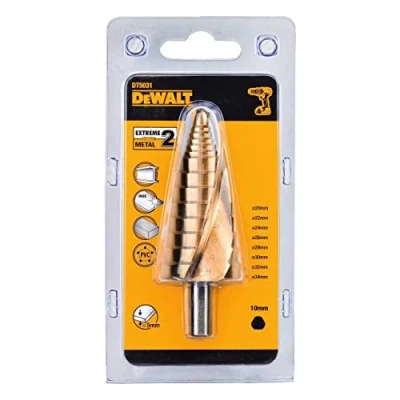 Abbildung von Dewalt Extreme HSS G Stufenbohrer DT5031 (zum Einsatz auf Bohrmaschinen, gratfreies Bohren in Stahl, Eisen, Nickel, Messing sowie Kunststoff, für Durchmesser von 20 34 mm) 1 St.