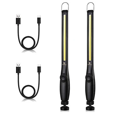 Abbildung von ORHOMELIFE LED Arbeitsleuchte 800LM Stablampe Handlampe Werkstattlampe Inspektionsleuchten mit Haken zum Aufhängen &amp; Magnet Basis für Auto Reparatur, Werkstatt, Notbeleuchtung 2 Pack