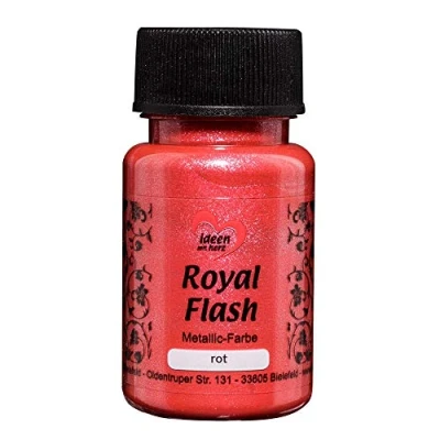 Abbildung von Ideen mit Herz Royal Flash, Acryl Farbe, metallic, feinsten Glitzerpartikeln, 50 ml (rot)
