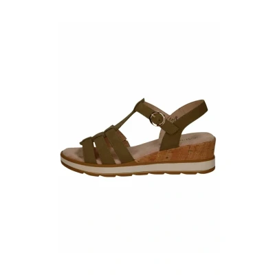 Abbildung von Caprice Keilsandalette, Damen, Größe: 36, Olive nubuc Schuhe