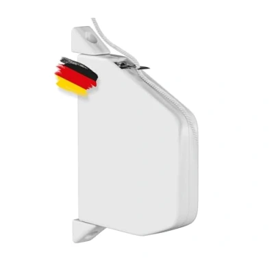 Abbildung von BAUHELD® Schnurwickler mit Schnur [Made in Germany] Mini Rollladen Aufwickler Einfädelautomatik Aufputz Aufroller für 5m Rolladen 180 Grad Schwenkbar Lochabstand 153mm Weiß
