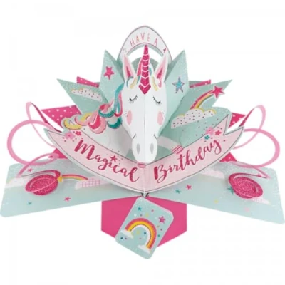 Abbildung von Suki Gifts POP168 Pop Up Grusskarte, Einhorn/Geburtstag, mehrfarbig