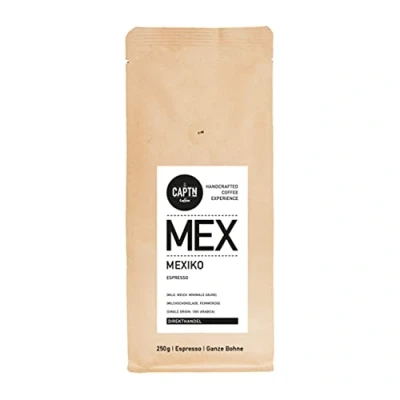 Abbildung von CAPTN Coffee MEXIKO Espressobohnen 100 % Arabica Single Origin 250 G Fair Gehandelt Schonende Röstung Vollautomaten