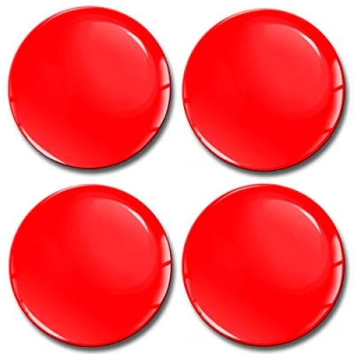 Abbildung von Biomar Labs® 4 x 68mm Aufkleber 3D Silikon Rot Für Radkappen Nabenkappen Radnabendeckel Rad Nabendeckel A 1068