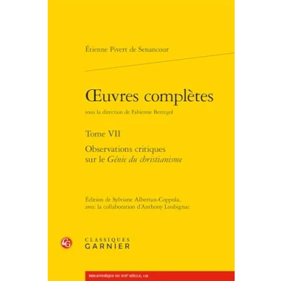 Abbildung von Oeuvres Completes Tome 7: Observations Critiques Sur Le Genie Du Christianisme