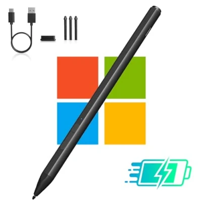 Abbildung von Surface Pen für Microsoft Pro 11/10/9/8/7/6/5/4/3, Go 3/2/1, Laptop/Studio/Book 4/3/2/1, Stift mit 4096 Druckstufe, Palm Rejection, Magnetische Adsorption