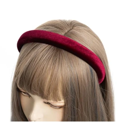 Abbildung von axy Haarreif Gepolsterter aus Samt, Wunderschön Vintage Damen Stirnband Haarschmuck Haarreifen
