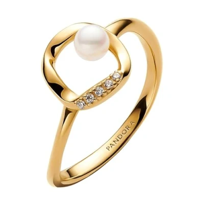 Abbildung von PANDORA Damenring mit Kleiner Perle Goldfarben 163831C01 60 Ringgröße 60/19,1