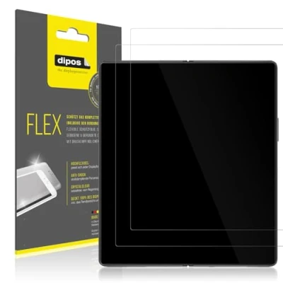 Abbildung von dipos I 2x Schutzfolie 100% kompatibel mit Samsung Galaxy Z Fold 6 Innenseite Folie 3D Full Cover Displayschutzfolie
