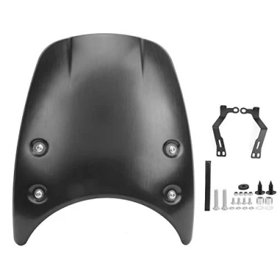 Abbildung von Akozon Motorrad Windschutzscheibe Schwarz Aluminium Scheinwerferverkleidung Fit für R nineT Pure Scrambler 2014 2020