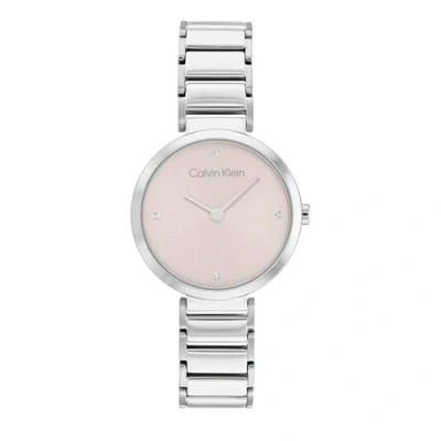 Abbildung von Calvin Klein Analog Quarzuhr für Damen mit Silbernes Edelstahlarmband 25200138