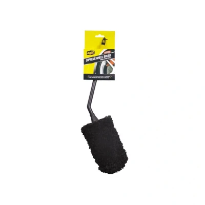 Abbildung von Meguiar&#039;s X190700EU Supreme Microfibre Angled Wheel Cleaning Brush, Medium, abgewinkelte Mikrofaser Felgenbürste, Schwarz