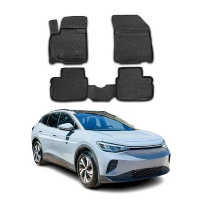 Abbildung von OMAC 7570444 Fußmattensatz Gummi, TPE (thermoplastischer Elastomer) 3 schwarz VOLKSWAGEN: ID.4