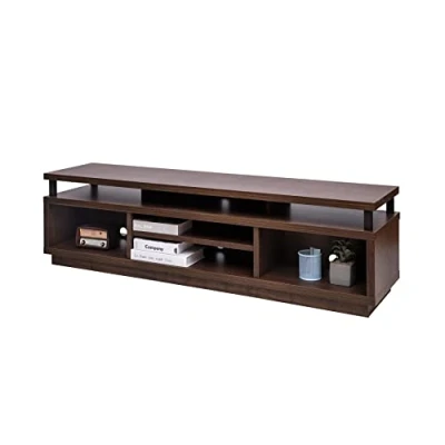 Abbildung von Iris Ohyama, TV Möbel, Schrank, Bank, Halterung für Bildschirme bis zu 65 Zoll, 5 Regale, Kabelauslass, Zeitgenössisch, Schlafzimmer, Wohnzimmer Cabinet Middle OTS 150M Braun