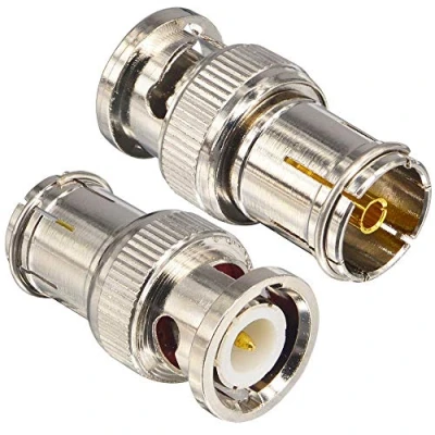 Abbildung von YILIANDUO RF Koax Adapter BNC Stecker auf IEC DVB T TV PAL Buchse Konverteranschluss für Antenne DAB mit 2 Stück