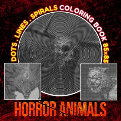 Abbildung von Horror Animals Dots Lines Spirals Coloring Book: Unique Animal in Spiral Book Drawing Pages for Friends, Homies or Lovers Gag Gifts Christmas Birthday To Stress Relief