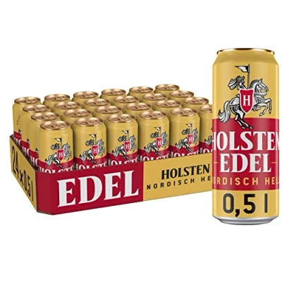 Abbildung von Holsten EDEL 4,8 % Vol. 24 Dosen Helles Bier 0,5 unvergleichlich mild und süffig im Geschmack Bierdose Einweg (24 X 0.5 L)