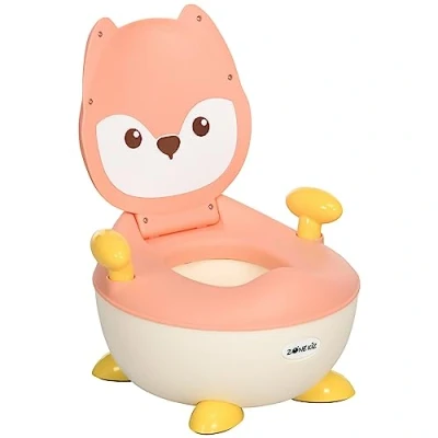 Abbildung von ZONEKIZ Toilettentrainer Kindertoilette Babytöpfchen im Fuchs Design, seitliche Griffe, (Kindertoilette, 1 tlg), für Kleinkinder von 6 Monaten bis 3 Jahre