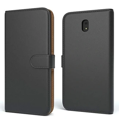 Abbildung von EAZY CASE Tasche kompatibel mit Samsung Galaxy J5 (2017) Schutzhülle Standfunktion Klapphülle Bookstyle, Handytasche Handyhülle Magnetverschluss und Kartenfach, Kunstleder, Schwarz