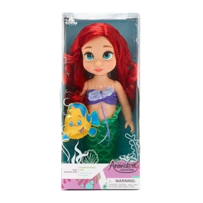 Abbildung von Disney Store Puppe Arielle, die Meerjungfrau, aus der Animator Collection, 39 cm / 15&quot;, echt wirkendes Haar zum Kämmen und Outfit, mit Fabius Plüschtier Satin, Sammelpuppe für Kinder ab 3 Jahren