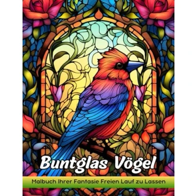 Abbildung von Buntglas Vögel: Malbuch Für Erwachsene Mit Buntglasvögeln Zum Stressabbau Und Zur Entspannung